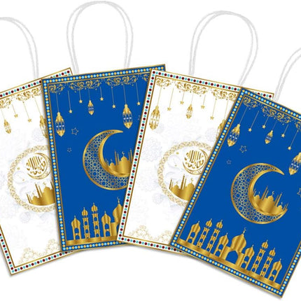 16Pcs Ramadan Mubarak Paper Gift Bags – Eid Party Favor Candy Bags for Decorations