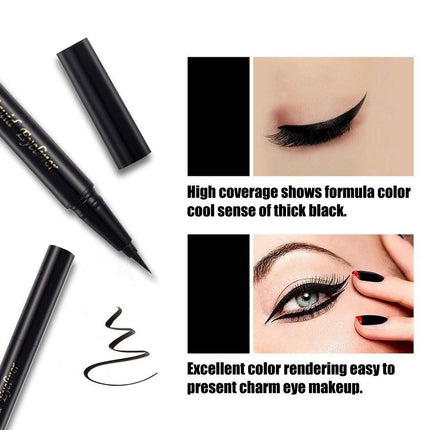 2PCS Waterproof Liquid Eyeliner Pens, Long-Lasting Smudge-Proof Black Precision Liner