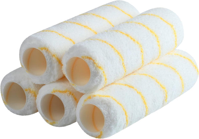 Paint Roller Covers 1/2" x 9" – Pack of 5, Naps for Roller Frames & House Painting