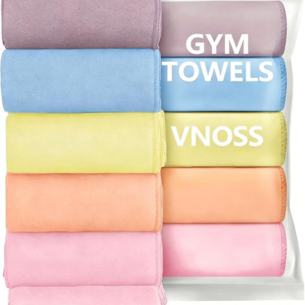 5-Pack Microfiber Gym Towels, Quick Dry Absorbent Towels, 16x27in, Pastel Colors
