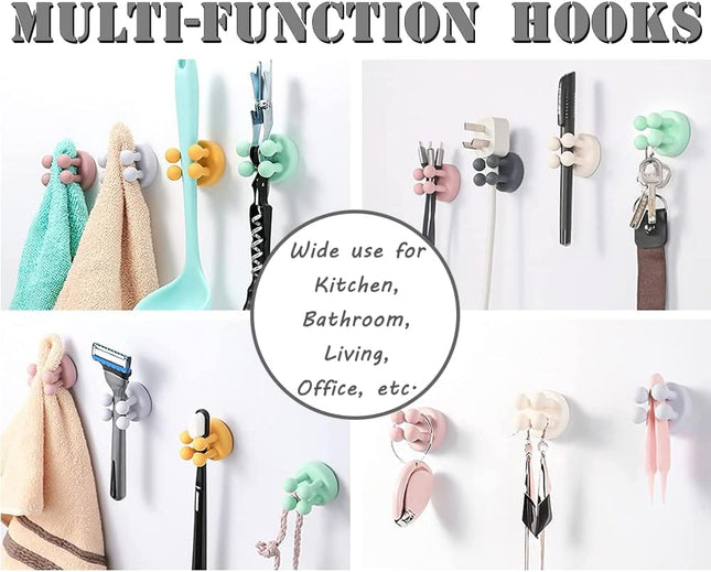 4PCS Silicone Toothbrush & Razor Holders – Adhesive Wall Hooks for Home