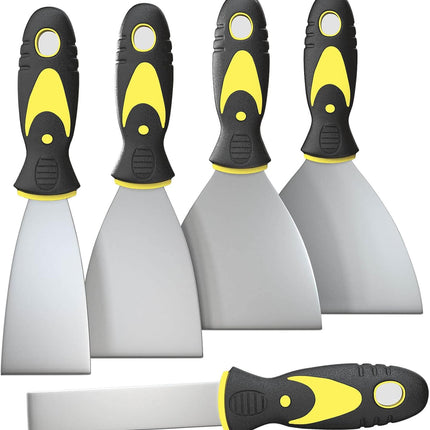 5-Pcs Putty Knife Set – 1"-5" Scrapers for Drywall, Wallpaper & Plaster