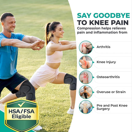 Knee Compression Sleeves for Men Women, ACL Meniscus and Arthritis Relief