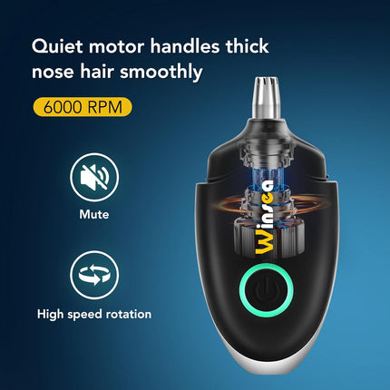 USB Rechargeable Ear & Nose Hair Trimmer Waterproof Travel Shaver Black