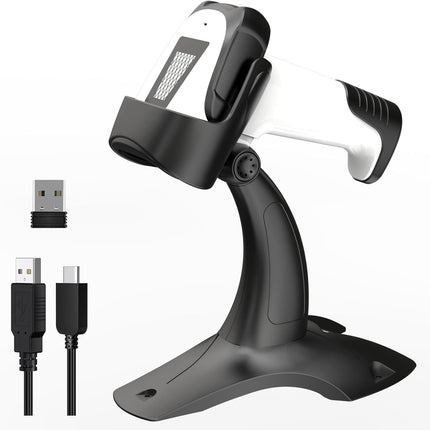 3-in-1 Wireless Barcode Scanner – Bluetooth, 2.4GHz & USB, 1800mAh for POS & Warehouse