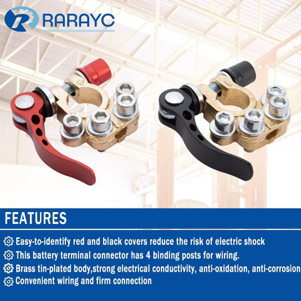 4PCS Military Spec Battery Terminal Connectors, Solid Copper SAE/JIS A Type 12V
