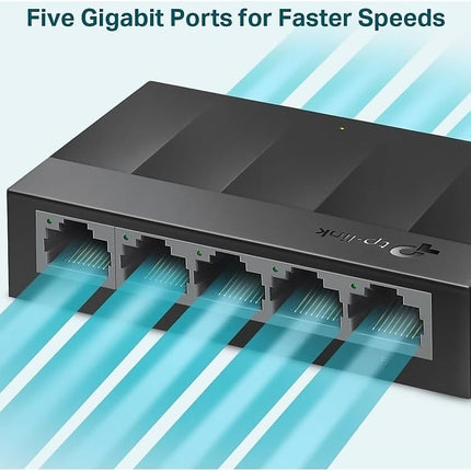 Litewave LS1005G 5-Port Gigabit Ethernet Switch, Plug & Play Network Hub