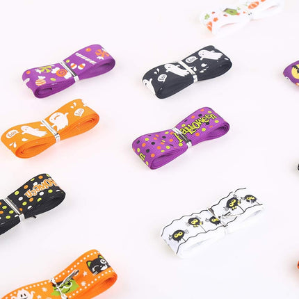 24-Yard Halloween Grosgrain Ribbon 1in, Ghost & Spider Print for Gift Wrapping