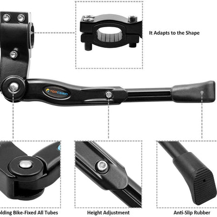 Adjustable Bike Kickstand, Aluminum Alloy Side Stand for 22-28in Road MTB BMX Bikes