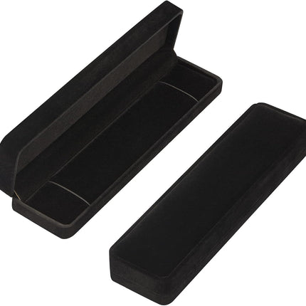 2-Piece Velvet Jewelry Gift Box Set – Necklace & Bracelet Display, Black