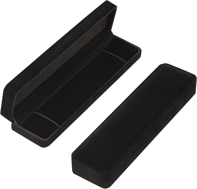 2-Piece Velvet Jewelry Gift Box Set – Necklace & Bracelet Display, Black