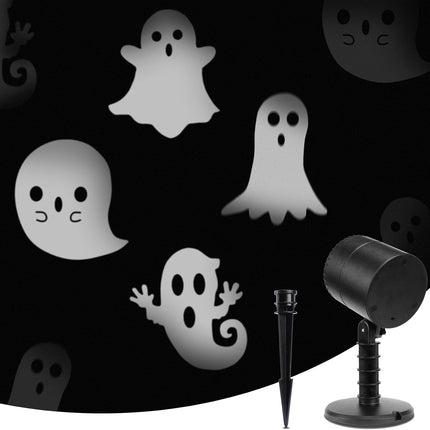 LED Halloween Ghost Rotating Projector Yard Stake Light, Indoor Outdoor Decor