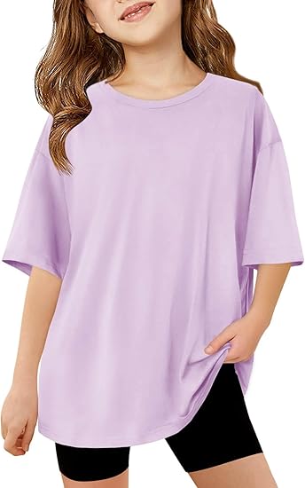 Girls Short Sleeve T Shirt Oversized Summer Tee Size 11-12 Years