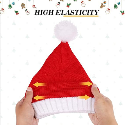 Santa Hat Christmas Knitted Hat – Festive Xmas Party Hat for Men & Women