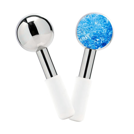 Stainless Steel Ice Roller & Eye Globes, Facial Cryo Massager for Puffiness & Skincare
