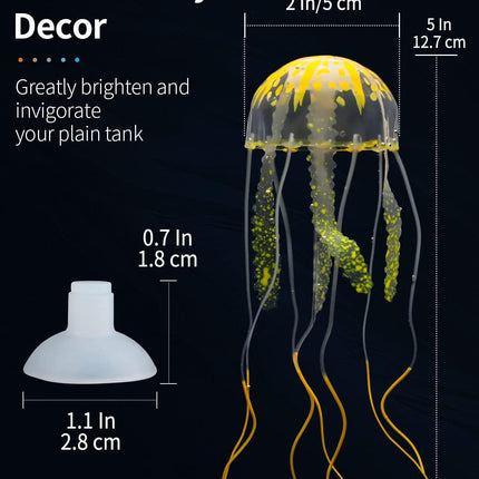 6 Pcs Glowing Jellyfish Aquarium Ornaments Colourful Silicone Fish Tank Decorations