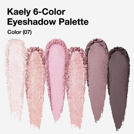 6-Color Mini Pink Eyeshadow Palette, Matte & Shimmer, Highly Pigmented, Waterproof, Vegan