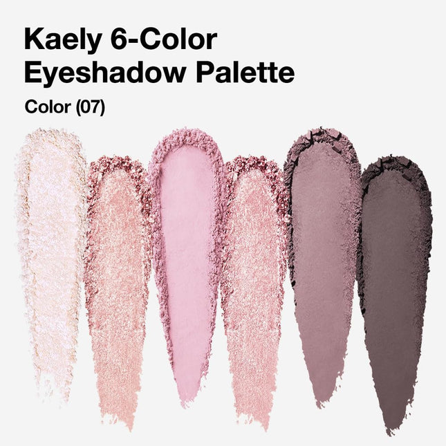 6-Color Mini Pink Eyeshadow Palette, Matte & Shimmer, Highly Pigmented, Waterproof, Vegan