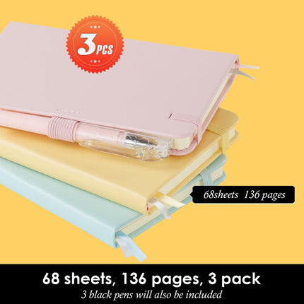 Small Notebook Journal with Pen – Mini Pocket Notepad for Women, Pink, Yellow, Blue