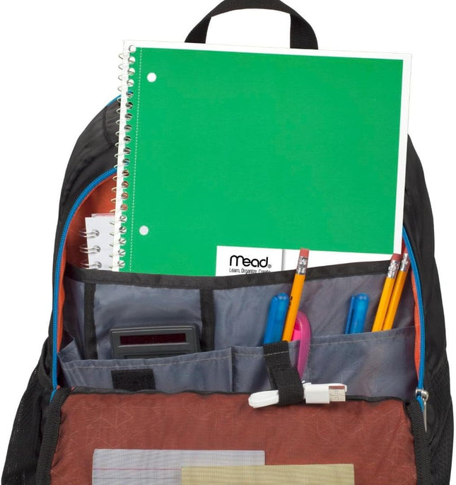 6 Pack Spiral Notebooks 1 Subject Wide Ruled 70 Sheets 7.5x10.5 Assorted Colors