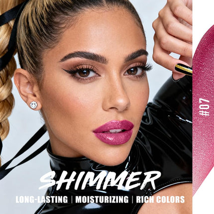 10 Colors Shimmer Lipstick Set Glitter Moisturizing Long Wear Makeup