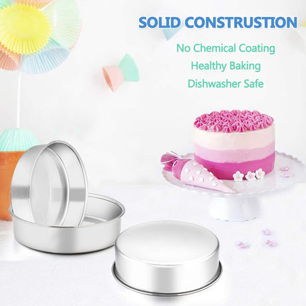 6 Inch Cake Pan Set of 3 Stainless Steel Round Baking Pans Dishwasher Safe
