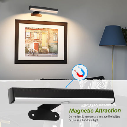 4Pcs Wireless Picture Lights, Battery LED Wall Sconces, Remote, Dimmable, Black