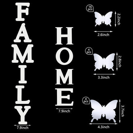 Family Home 3D Wall Sign – Silver Acrylic Mirror Letters for Bedroom & Kitchen