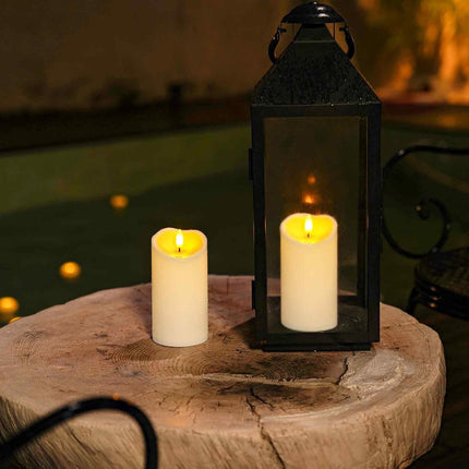 6"x3" Outdoor LED Flameless Candles – Battery Operated, Remote & Timer, 2-Pack