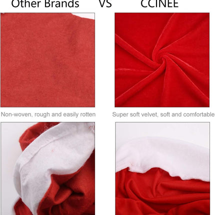 4-Pack Red Hat Chair Covers – Christmas Dining Chair Slipcovers Holiday Decor