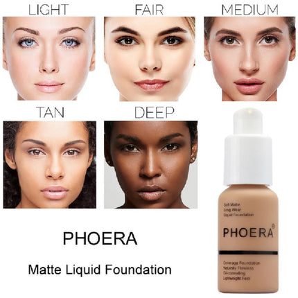 2-Pack PHOERA Soft Matte Foundation – 24HR Full Coverage, Oil Control, 30ml