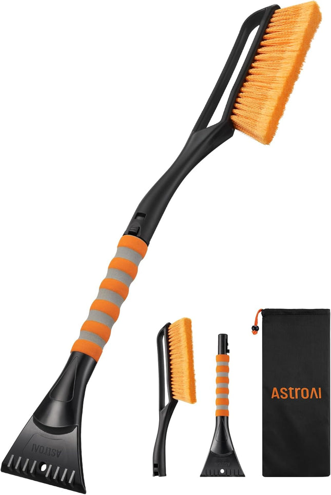 27" Snow Brush & Ice Scraper – Detachable with Foam Grip for Cars, Trucks, SUVs