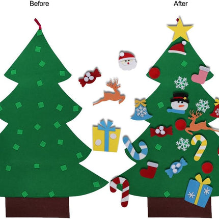 Kids DIY Felt Christmas Tree Set – Aytai Xmas Gift with Ornaments & Decor