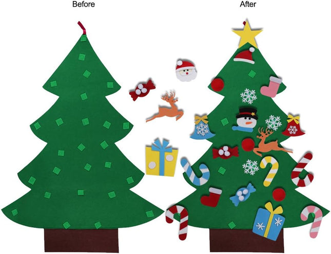 Kids DIY Felt Christmas Tree Set – Aytai Xmas Gift with Ornaments & Decor