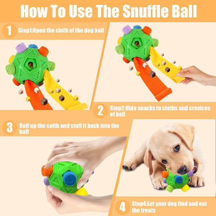 Dog Snuffle Ball – Interactive Puzzle Toy with Squeaky Carrot, Any Size