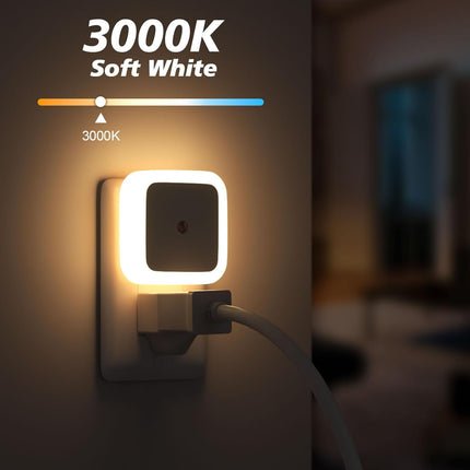8-Pack Plug-in Night Lights – Warm White LED, Auto On/Off, Dusk to Dawn