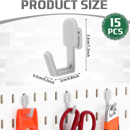 15PCS Pegboard Hooks – Compatible with IKEA Skadis Organizer for Home & Garage