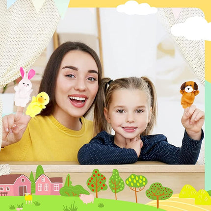 10Pcs Finger Puppets Set – Soft Plush Animal Toys for Kids, Party Favors & Playtime