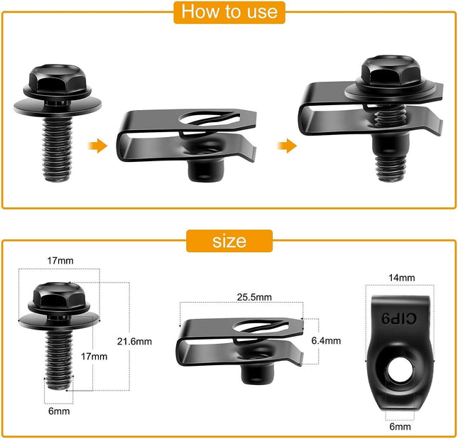 GRC-70 35PCS Engine Under Cover Splash Shield Bolts & Fender Liner Push Retainers