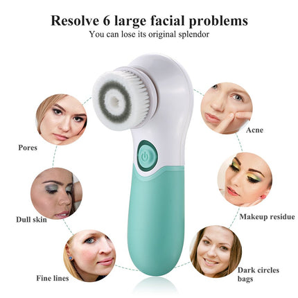 Electric Face Scrub Brush, Facial Exfoliating Massager with Multiple Heads