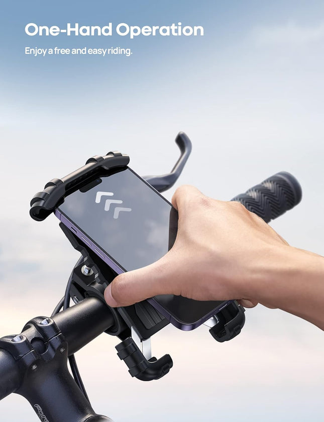 Bike Phone Holder – Motorcycle Mount, Handlebar Clamp for iPhone & Android Phones