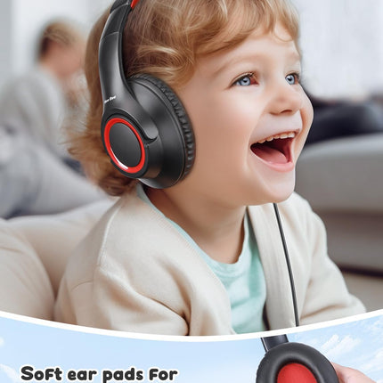 Kids Wired Headphones – Lightweight Toddler Headset for School & Tablet Use