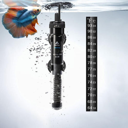 50W Adjustable Aquarium Heater – Submersible Fish Tank with Electronic Thermostat