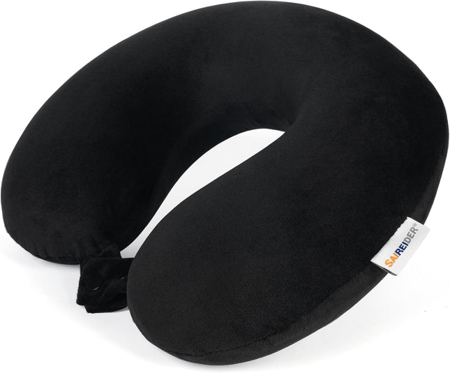 Pure Memory Foam Travel Pillow – Neck Support Cushion for Airplane, Car & Office