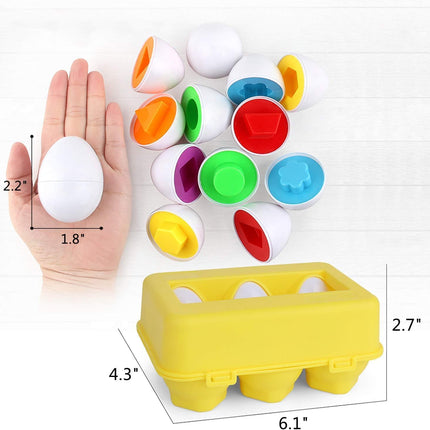 6-Piece Toddler Egg Set – Fun Educational Toy for Color and Shape Recognition