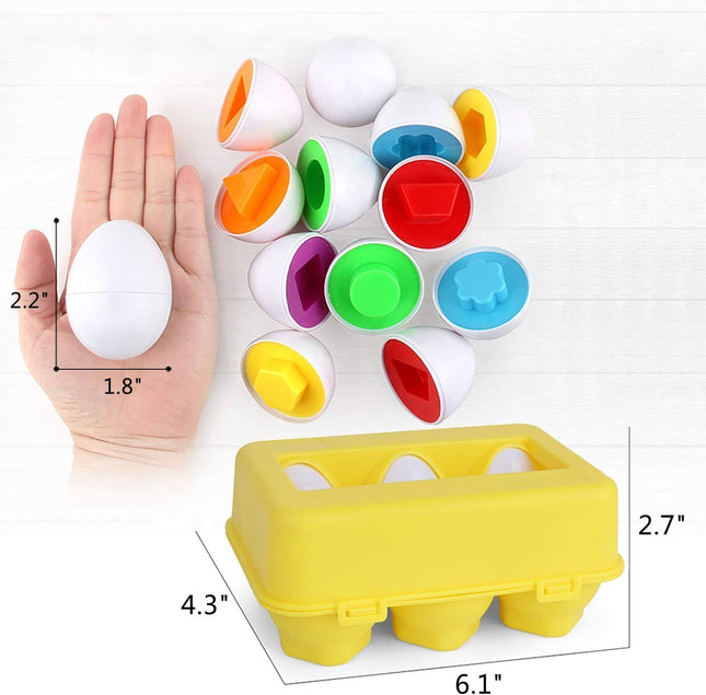 6-Piece Toddler Egg Set – Fun Educational Toy for Color and Shape Recognition