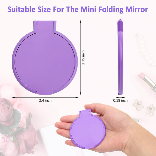 12-Pcs Mini Folding Round Mirror Set – Portable, Compact Travel Makeup Mirror for Purse