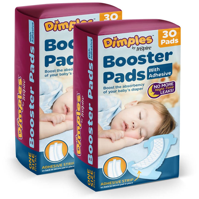 Baby Diaper Booster Pads – Dimples Doubler, One Size Fits All, 60 Pack