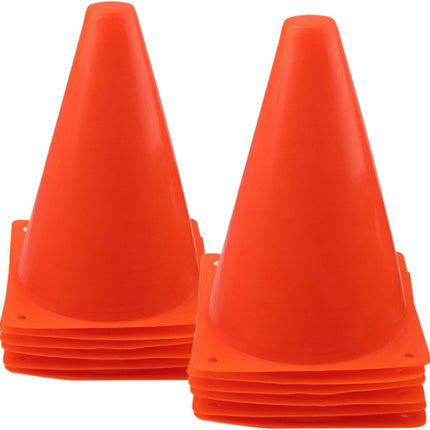 7" Plastic Traffic Cones, Agility Training Markers for Soccer, Football & Basketball