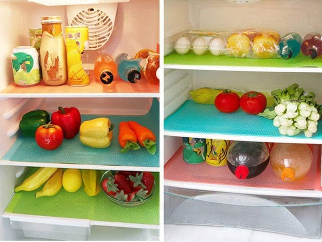9 Pack Refrigerator Mats, Washable Fridge Liners for Shelves & Drawers